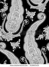 Black And White Paisley Pattern Vector Seamless Black And White Traditional Paisley Pattern In 2020 Paisley Pattern Paisley Flower Stencil