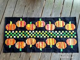 Cute Pumpkin Table Runner Bonnie Hunter Fall Quilt Patterns Halloween Quilts