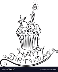 Happy Birthday Muffin Vector Cupcake Download A Free Preview Or High Quality Adobe Illus Birthday Card Drawing Happy Birthday Drawings Happy Birthday Doodles