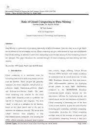 Data mining, what is cloud computing, how data mining are used in cloud computing, saas, key characteristics of saas. Pdf Role Of Cloud Computing In Data Mining International Journal Of Engineering And Computer Science Ijecs Academia Edu
