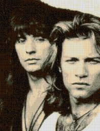 jon bon jovi and richie sambora portrait cross stitch