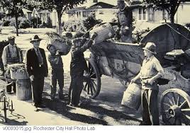 Garbage Collection In Rochester N Y Around 1920 1935 Slide City Workers Are Shown Hauling And Loading Barrels Of Re Rochester New York Rochester Old Photos