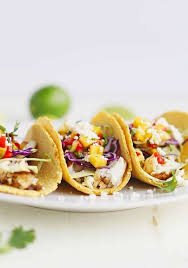 Fish Taco Recipe With Mango Salsa And Queso Fresco Recipe Fish Tacos Recipe Mango Salsa Fish Tacos