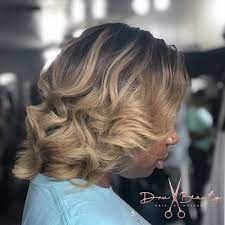 Blonde Balayage Silk Press Natural Hair Pressed Natural Hair Dyed Natural Hair