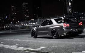 2048x1152 preview wallpaper nissan skyline, gtr, r34, blue, front view Nissan Skyline Hd Wallpapers Wallpaper Cave