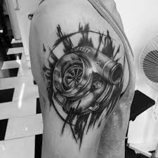 It has a double meaning: 50 Turbo Tattoo Ideas For Men Turbocharged Designs
