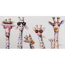 Tableau Pop Art Girafes Pop Star Multicouleur 70x140cm Tableau Pop Art Art De Girafe Pop Art