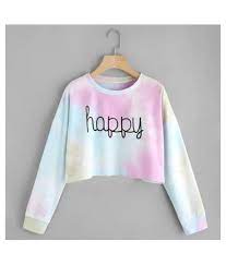 Find great deals on ebay for crop top hoodie kids. Buy Women Fashion Sexy Long Sleeve Tie Dye Crop Top Hoodie Casual Letter Printed Happy Cropped Sweatshirt Tops For Spring Autumn Online At Best Prices In India Snapdeal