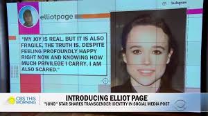 1) that he identifies as transgender. Cbs This Morning Oscar Nominated Star Of Juno Inception Elliot Page Comes Out As Transgender Facebook