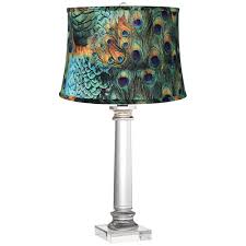 Peacock Print Modern Crystal Column Table Lamp Style 17a85 Modern Table Lamp Table Lamp Crystal Table Lamps