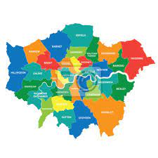 Restaurants, bars and garden public visiting hours here. Greater London Karte Zeigt Alle Bezirke Leinwandbilder Bilder Tour Tourismus Hauptstadt Umfrage Myloview De