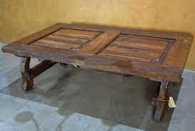 Upcycled old door coffee and end table. Yugos Rustic Old Door Coffee Table Demejico