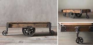 Unique coffee tables, retail display tables, indoor firewood storage, garden apparatus, as a functioning cart, and much more. Factory Cart Table Rh