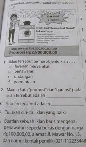 3 Isi Iklan Tersebut Adalah4 Tuliskan Ciri Iklan Yg Baik 5 Buatlah Sebuah Iklan Baris Mengenai Brainly Co Id