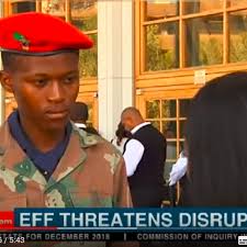 Henk kruger/african news agency (ana). Eff Student Leader In Trouble For Wearing Sandf Gear On Tv