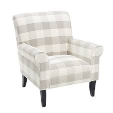 Laila Buffalo Check Gray White Armchair White Armchair Armchair Living Room Chairs