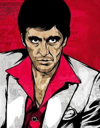 Black And White Scarface Sketch Scarface Dibujos Psicodelicos Trabajos De Arte Dibujos