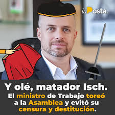 El ministro de Trabajo, #AndrésIsch, se salvó en la #Asamblea 😮. La moción  para censurarlo y destituirlo no fue aprobada ❌. El Pleno se manifestó con  45 votos a favor, 15 en