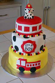 Cakes By Meg Fireman Themed Cake Firetruck Cake Baby Shower Cakes Elephant Baby Shower Cake