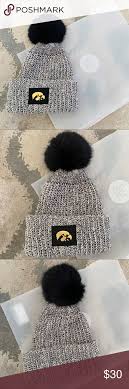 Love Your Melon Gray Knit Black Pom Iowa Beanie In 2020 Love Your Melon Gray Knits Pom Beanie