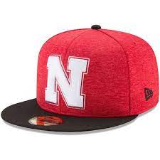 Nebraska Cornhuskers New Era Heathered Huge Logo Fitted Hat Scarlet Nebraska Cornhuskers Cornhuskers Fitted Hats