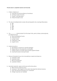Practice Multiple Choice Quiz Lymphatic System And Immunity Studocu