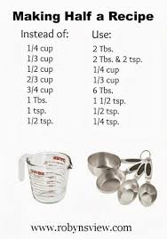 half recipe chart will come in so handy how to halve a