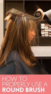 Use your free hand to push the hair down into the brush. How To Use A Round Brush To Dry Hair Blowout Tips Blow Dry Hair Round Brush Blowdry Blow Dry Hair Straight