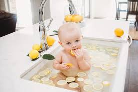 Baby Birthday Fruit Bath Photoshoot Baby Fruit Baby Photoshoot Baby Milk Bath