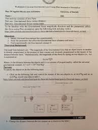 Universal gravitation & the inverse square law universal gravitation worksheet #1 the universal gravitation worksheet answers. Need Help Completing This Lab Universal Gravitati Chegg Com
