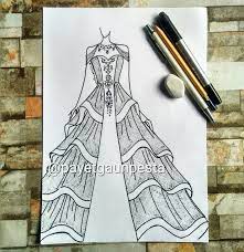 Gambar desain baju gaun simple paling hist download now desain skets. Payet Gaun Pesta Desain Baju Pesta Kebaya Modern Dan Gaun Pengantin 2019