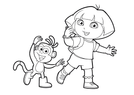 coloriage dora a imprimer avec babouche en gratuit lol
