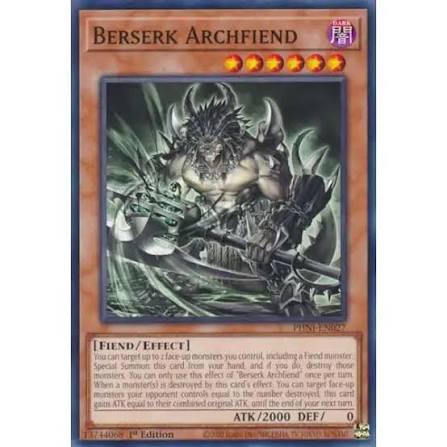 YuGiOh Trading Card Game Phantom Nightmare Single Card Common Berserk  Archfiend PHNI-EN027 - ToyWiz