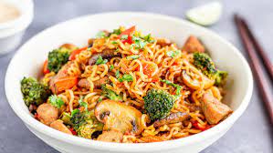 Chicken and mushroom noodles