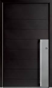 Porte Aluminium Porte Entree Bel M Contemporaine Barre De Tirage Rectangle Inox Deco Effet Inox Brosse Sans Vitrage Argon Argon Entrance Design
