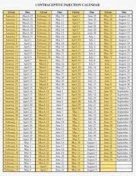 1 Year Depo Provera Dosing Calendar Calendar Inspiration