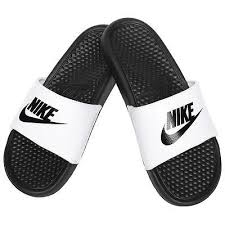 Nike Benassi Jdi Men S Slide White Black Slipper 343880 100 Free Shipping Ebay White Nike Slides Nike Slippers Womens Sandals