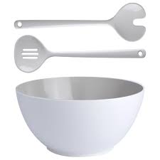The weight of melamine may make it unfit for large or long shelves, as the shelf supports may need excessive overbuilding to distribute the weight efficiently. Melamine Salad Bowl With Cutlery Summer Bone Crew Shop