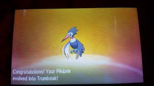 pokemon moon pikipek evolves into trumbeak