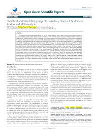 Pdf Statistical And Data Mining Aspects On Kidney Stones A Systematic Review And Meta Analysis