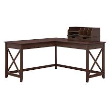 Bring style into any room with the bush furniture broadview computer desk with pedestal, organizer, bookcase and file cabinet. Bush Furniture Key West 60w L Shaped Desk With Desktop Organizers Kws015bc