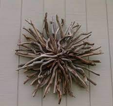 Outdoor Sunburst Wall Art Round Driftwood Wall Sculpture Hand Etsy Sunburst Wall Art Driftwood Art Sculpture Wood Wall Sculpture