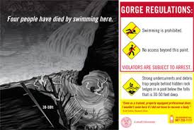 A fire sign, ruled by the sun. New Signs Spell Out Regulations For Safe Gorge Use Cornell Chronicle