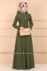 Modaselvim Ferace Dugmeli Cepli Ferace 2149ms212 Haki Musluman Modasi Moda Stilleri The Dress