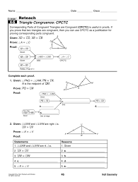 Congruent triangle proofs (part 3). Reteach Triangle Congruence
