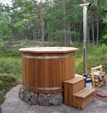 Picture Shows Our Basic Hot Tub With A Wood Fired Heater Stairs And Lid Hot Tub Garden Hot Tub Hot Tub Outdoor