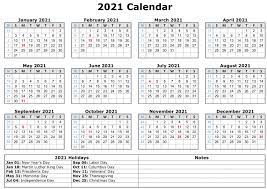 2021 Calendar With Holidays Free Calendar Template Yearly Calendar Template Monthly Calendar Template