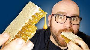 Raw Honeycomb Taste Test Eating The Honey And Beeswax Youtube