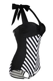 Black And White Striped One Piece Bathing Suit Get Out Of Line Swimwear Striped One Piece One Piece Swimwear
