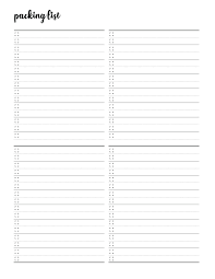 printable vacation packing list world of printables